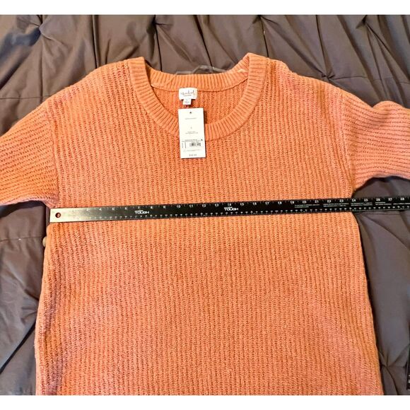 NWT Isabel Maternity Peach Cable Sweater Large - Picture 9 of 9